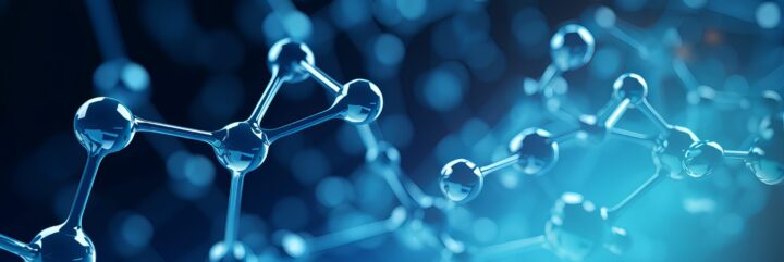 抽象的な青色分子構造の背景